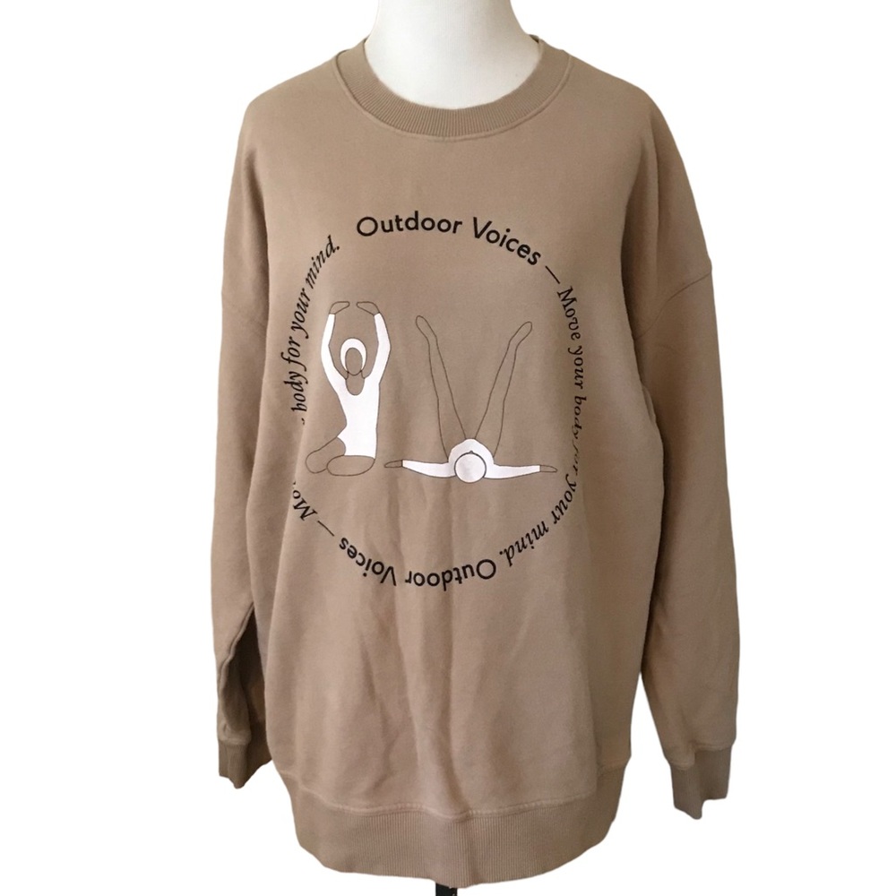 Outdoor Voices Limited Edition Tan Crew Sweatshirt - Picture 1 of 8